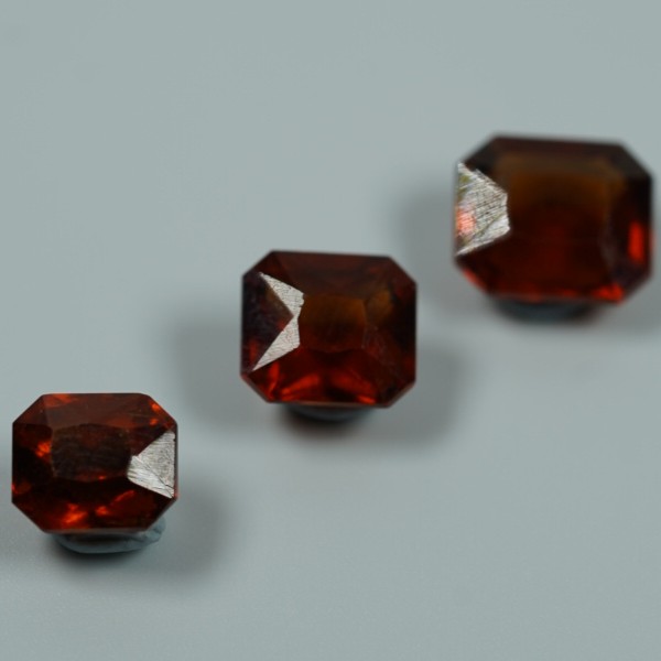 Garnet Hessonite (11x9, 9x8, 8.5x7.5) Faceted Octagon bundle of 3